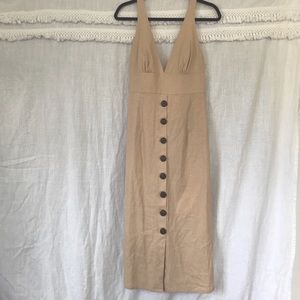 Beige Bardot dress
